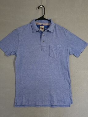 Relwen Mens Bright Blue / White Fineline Jersey Polo Size Medium